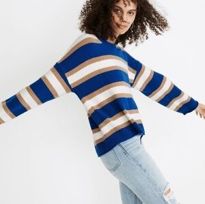 Madewell Belmore Striped Textured Pullover Sweater in XS